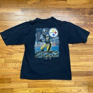 90s Vintage NFL Pittsburgh Steelers Kordell Stewart Graphic T Shirt Size XL Used